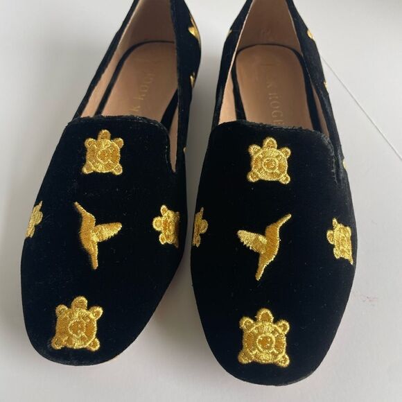 Jack Rogers Velvet Embroidered Slippers Size 5 - Picture 2 of 10